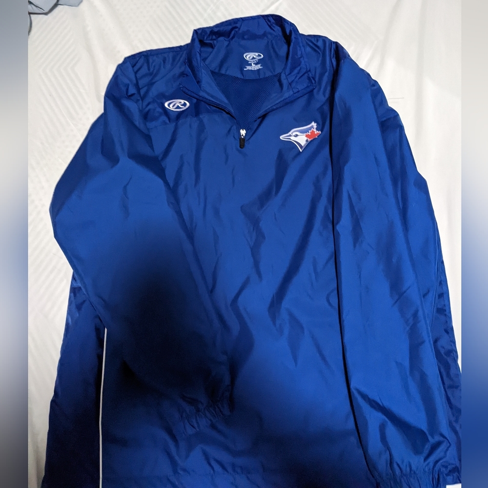Men's Rawlings Toronto Blue Jays Quarter zip spring jacket large
